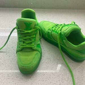 Louis Vuitton x virgin abloh trainer sneakers neon green
